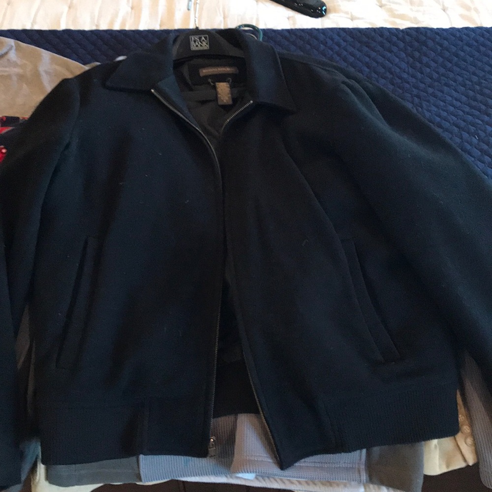 Banana Republic men’s black zip fleece winter coat